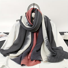 Gradient Transition Wrinkle Scarf Polyester Scarves