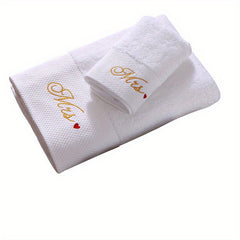3pcs Love Embroidery Cotton Towel Set Soft Skin-friendly Bathroom & Hotel
