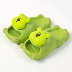 JIAGEYA Cartoon Bear Slippers For Boys Non Slip Lightweight Open Toe Slippers
