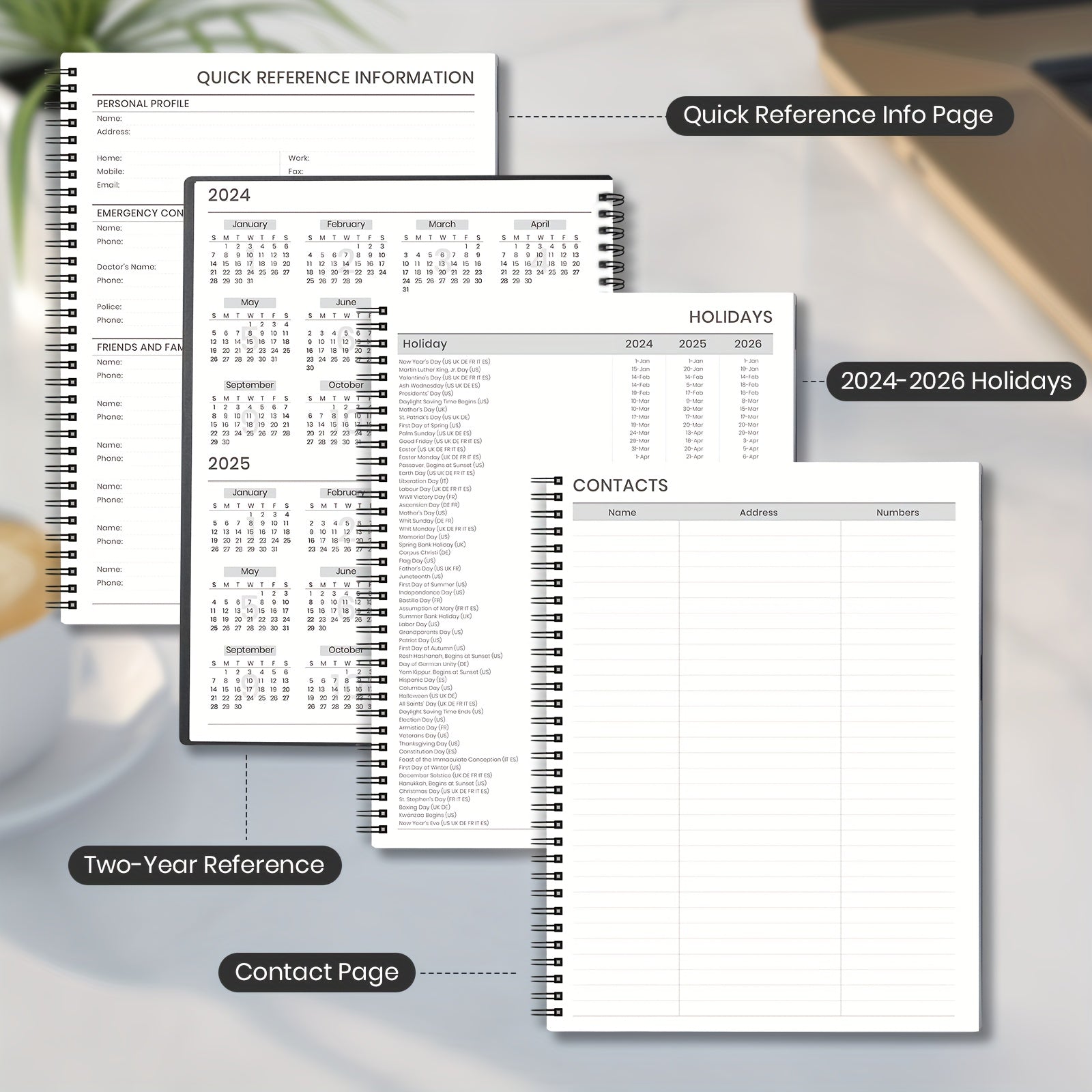 Planner Weekly Monthly Calendar Spiral12 Months From JAN To DEC