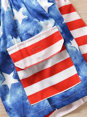 Boys American Flag Swim Beach Pants Independence Clothes