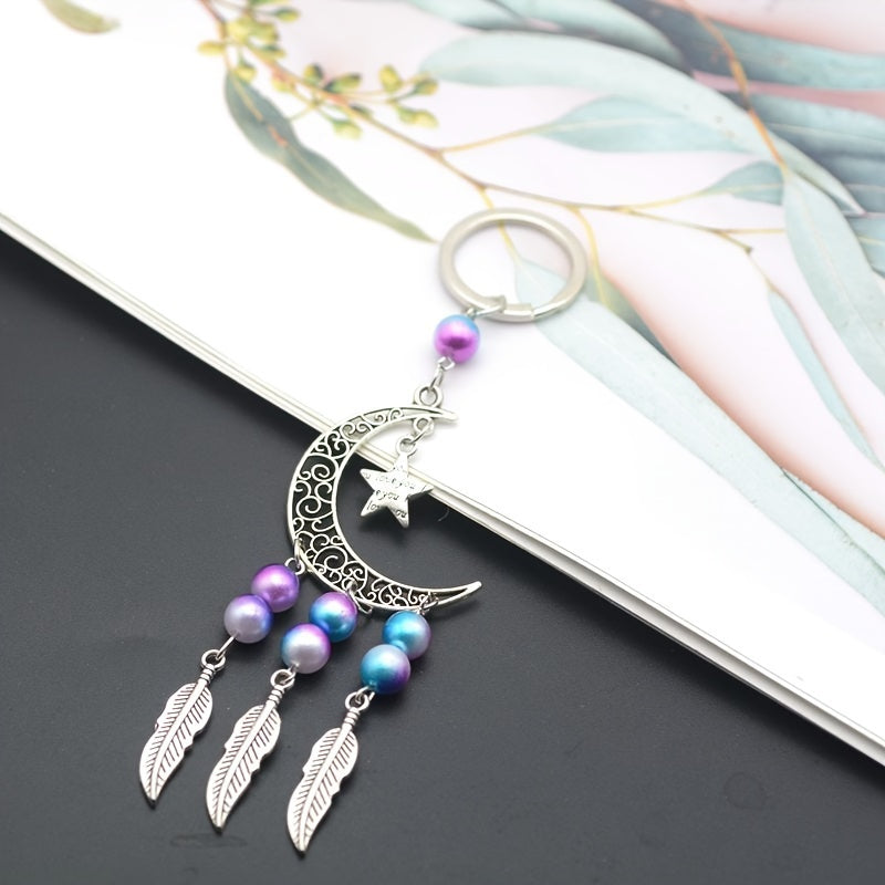 Star Butterfly Keychain Pendant Dream Catcher Metal Keyring Ornament