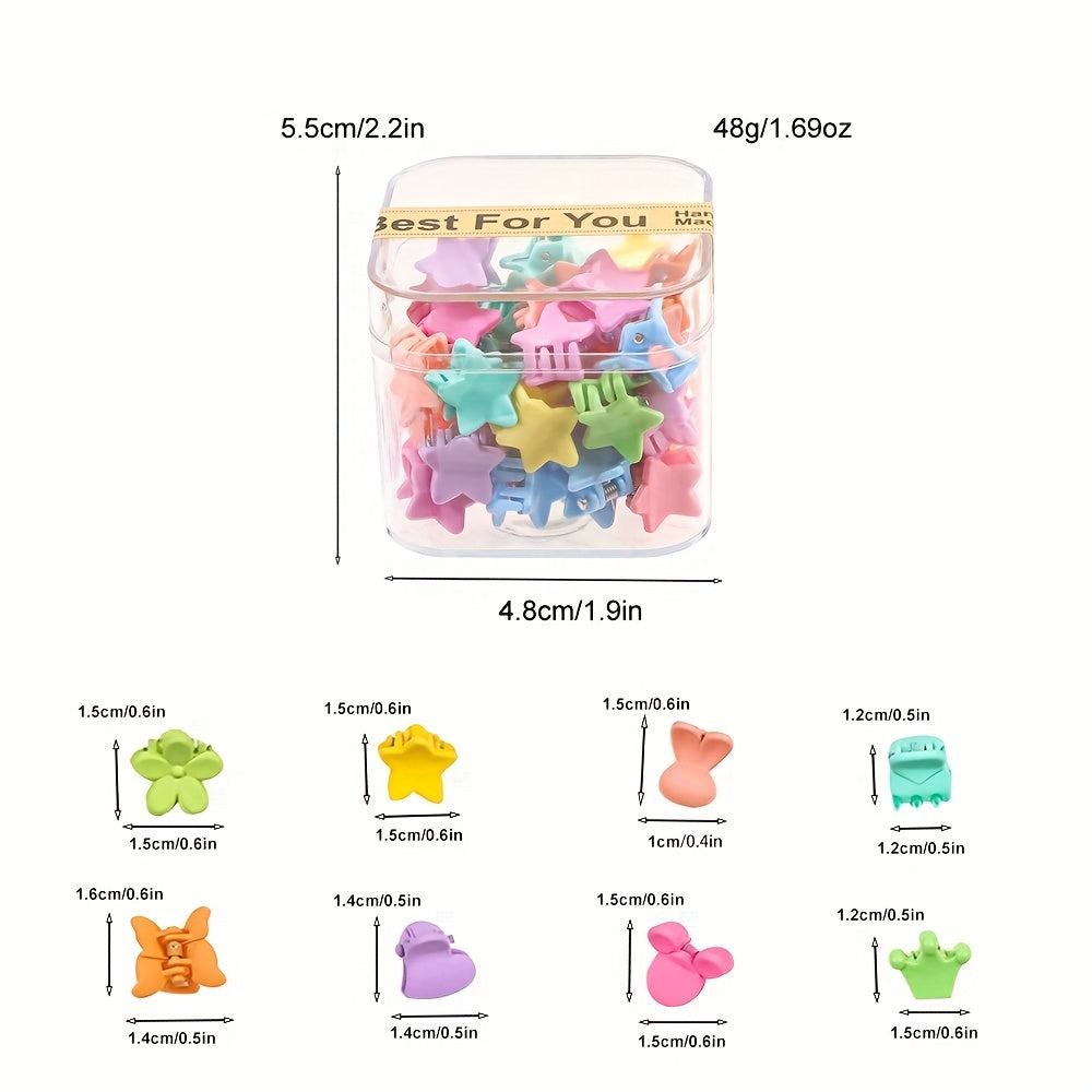 40pcs Solid Hair Claw Grip Mini Banana Clip Resin Hair Styling Accessory