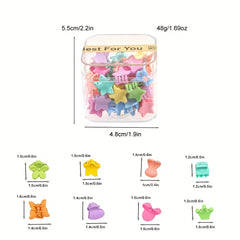 40pcs Solid Hair Claw Grip Mini Banana Clip Resin Hair Styling Accessory
