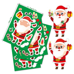 24pcs Christmas Stickers Santa Snowman Face Xmas Crafts Party Favors