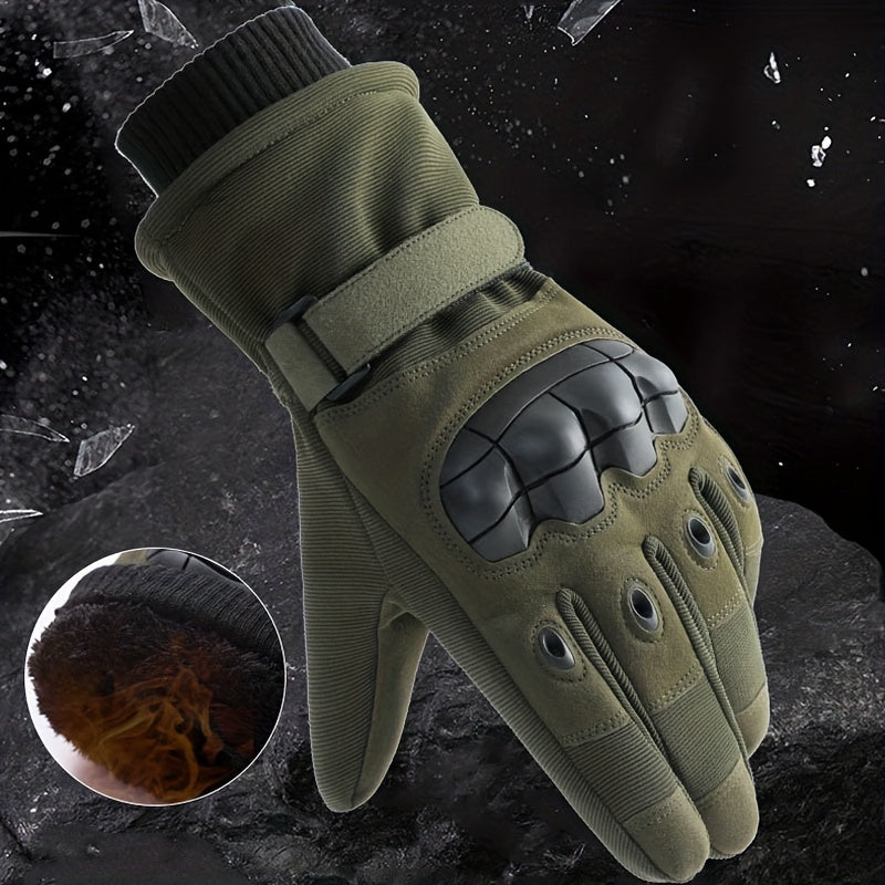 Winter Velvet Warm Touch Screen Full Finger Gloves Men