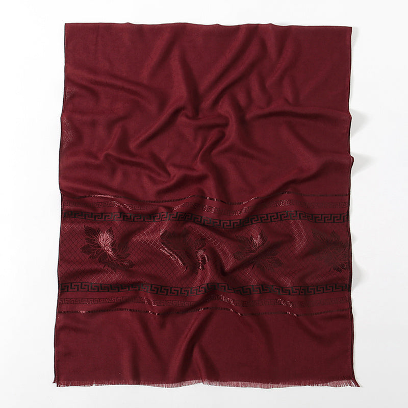 Pattern Fringed Scarf Thin Breathable Shawl Long Sunscreen Head Wrap