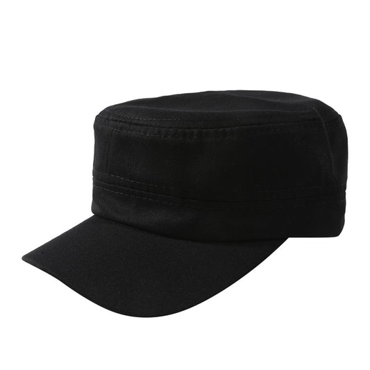 Men's Cotton Flat Top Hat Autumn Winter Casual Military Cap