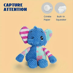 Cute Elephant Plush Toy Durable Soft Squeaky Stuffed Animal