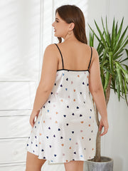  Heart Print Cami Dress Nightgown Sleepwear