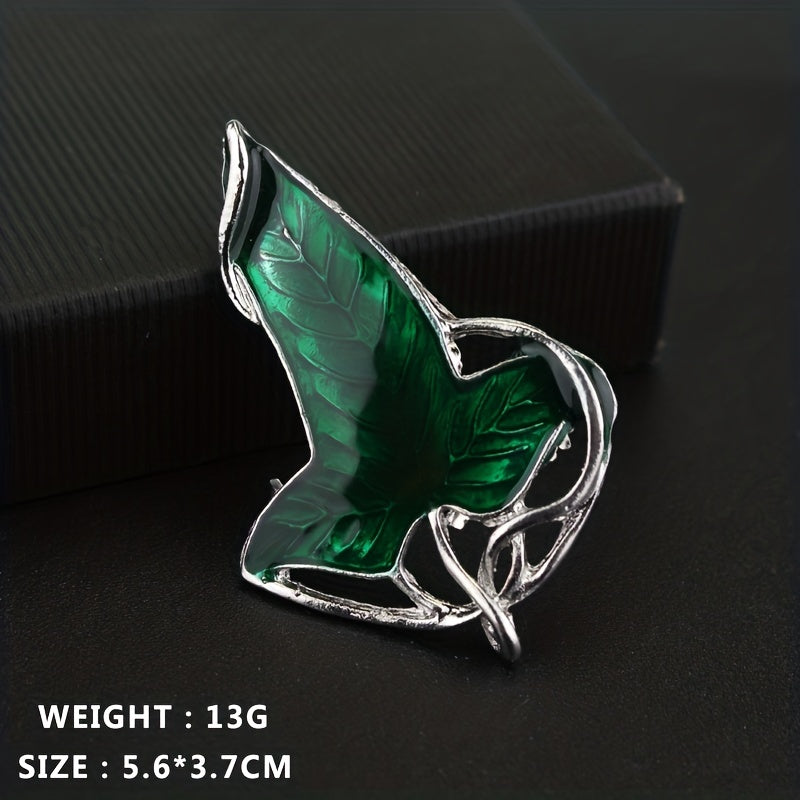 Leaf Shape Alloy Brooch Chest Flower Pin For Men