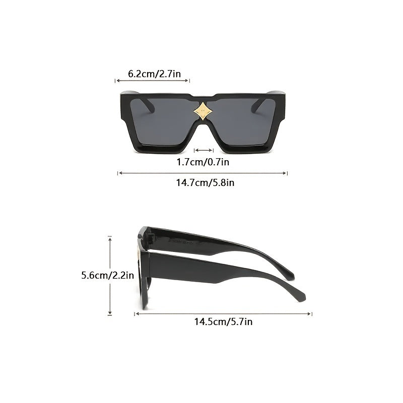 Retro Big Frame Star Sunglasses UV400 Square