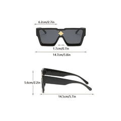 Retro Big Frame Star Sunglasses UV400 Square