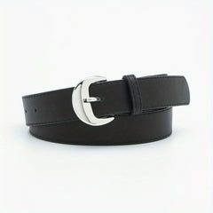 Crescent Buckle PU Belt Solid Waist Jeans Pants Belts Girdle Women