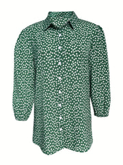  Boho Blouse Floral Print Puff Sleeve Shirt