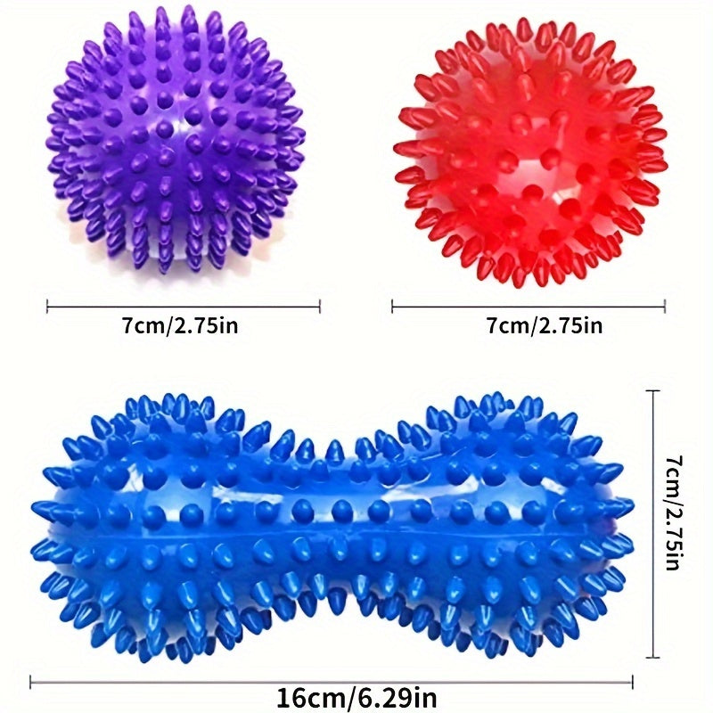 3pcs Yoga Massage Balls Peanut Shaped Fitness Ball For Plantar Fasciitis