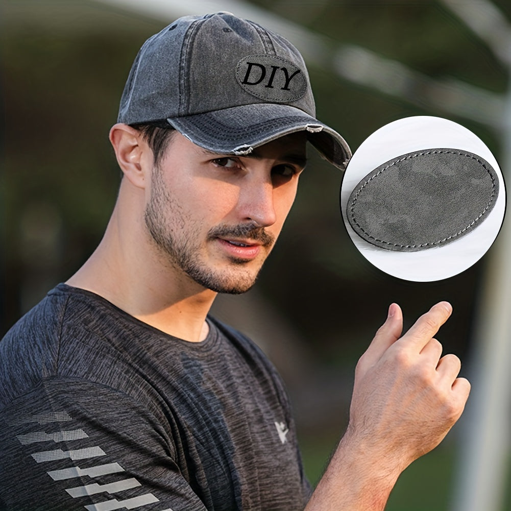 60pcs Adhesive Leather Patches Trucker Hat Iron On DIY Crafts Clothing Jacket