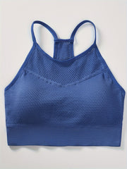 2 Pack Women's Plus Size Sports Bras Set - Mesh Padded Racer Back
