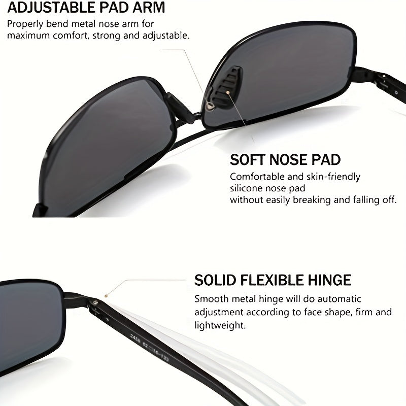 Men's Vintage Square Frame Sunglasses Outdoor Cycling Polarized