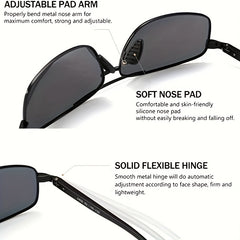 Men's Vintage Square Frame Sunglasses Outdoor Cycling Polarized