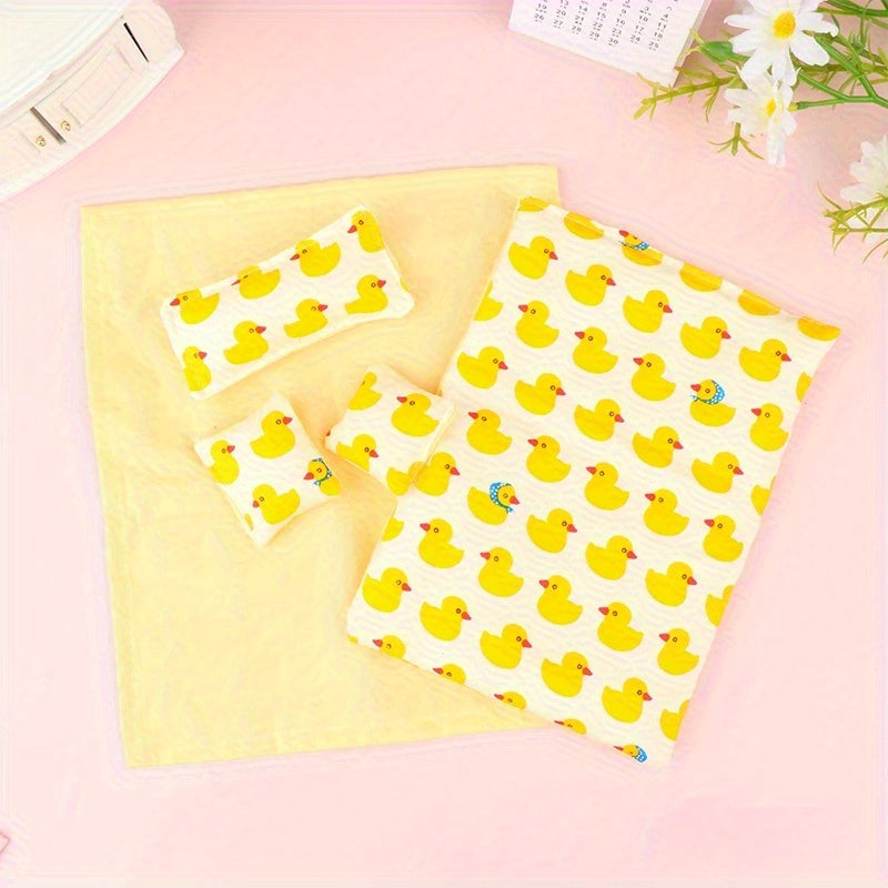 5pcs Mini Bedding Set for Dollhouse Bedroom Decor