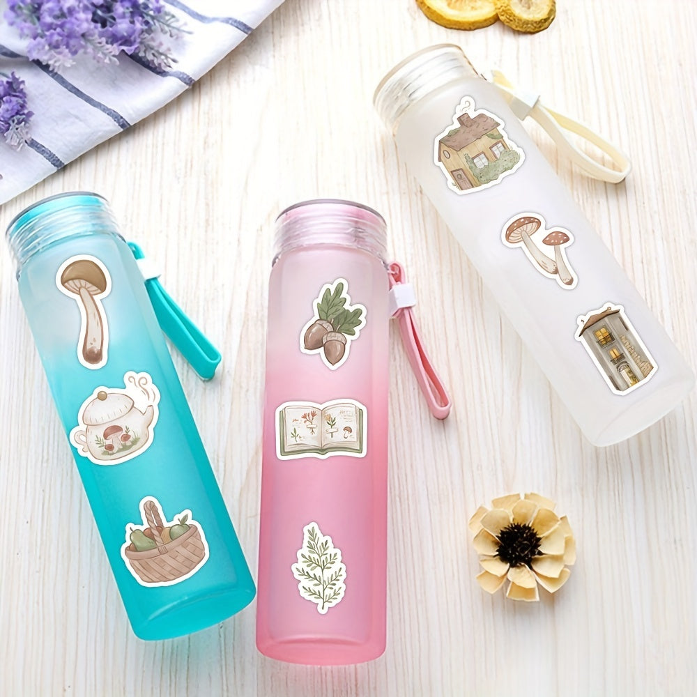 60pcs Vintage Waterproof Stickers for Water Bottle Laptop Scrapbook Journaling