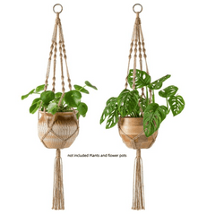 2 Pack Macrame Plant Hangers Indoor Hanging Planter Basket Jute Rope Home Decor