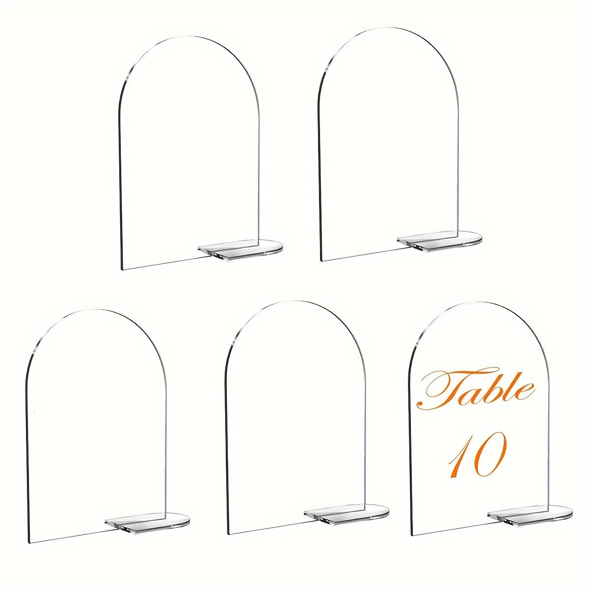 10pcs Clear Acrylic Seat Cards For Weddings DIY Table Number Holders