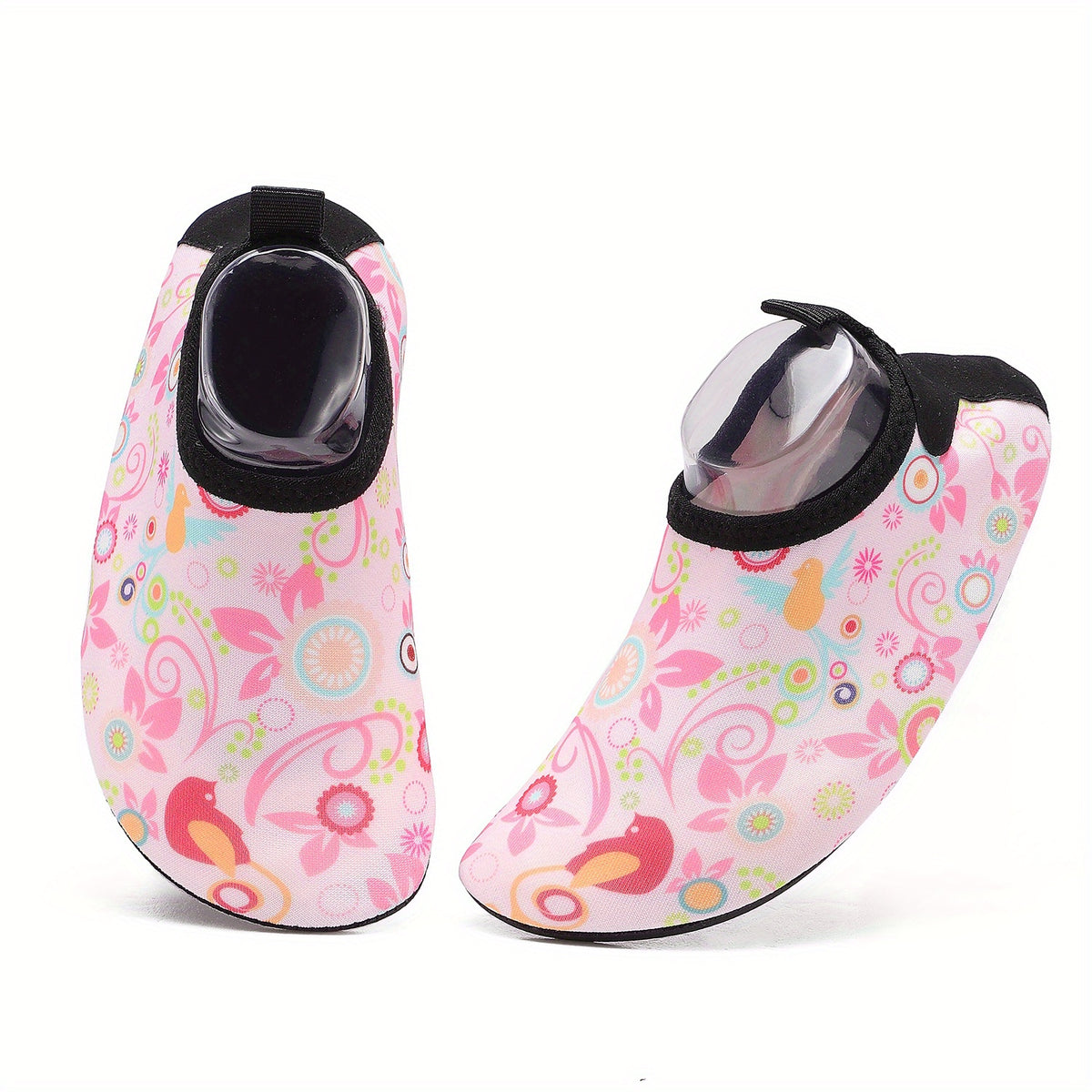 Cartoon Floral Barefoot Water Shoes for Girls | Quick Dry Lightweight Water Sock