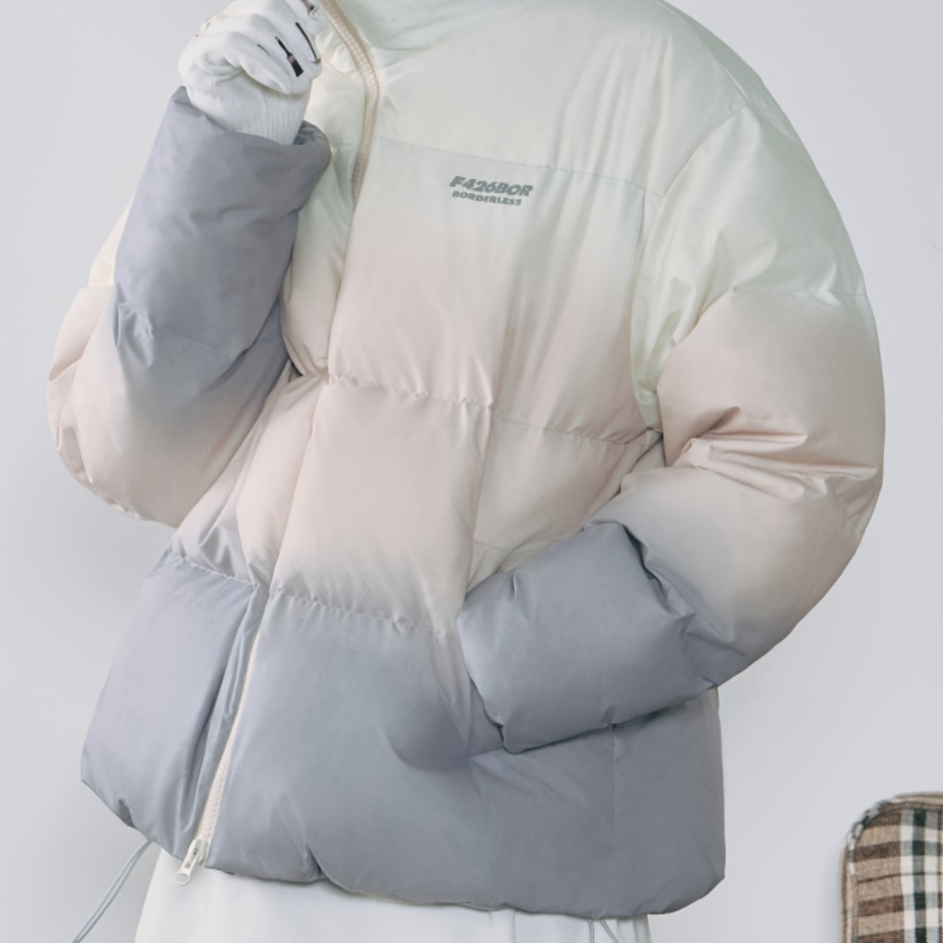 Men's Gradient Duck Down Coat Zip Up Puffer Jacket