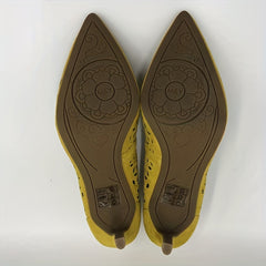 Women's Hollow Out High Heels Retro Pointed Toe Slip On Stiletto Heels