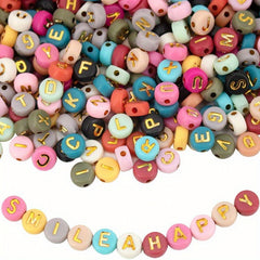 100PCS Colorful Alphabet Beads Jewelry Making Bracelets Necklaces Key Chains