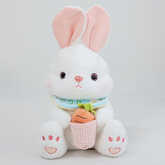 Fluffy Bunny Plush Toy Soft Rabbit Stuffed Animal Carrot Eyes