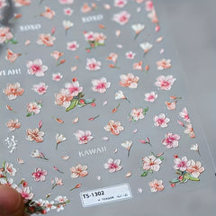 Flower Embossed Nail Art Stickers - Perfect Manicure Accessory