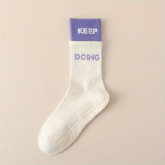 Colorblock Sports Socks Women's Stockings & Hosiery