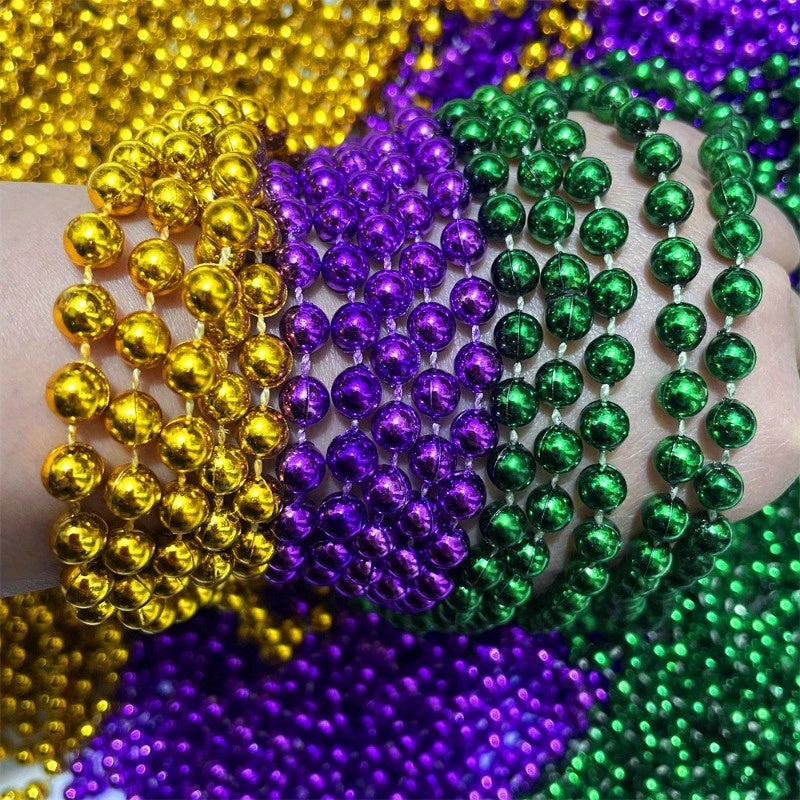 3pcs Multicolor Beaded Party Necklaces for Women & Men