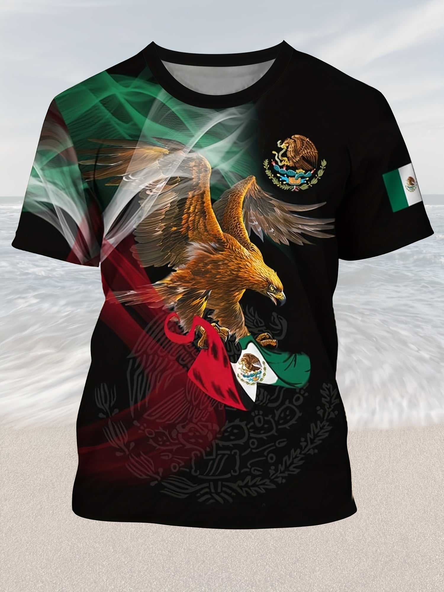 Eagle Pattern Print Men's Short Sleeve T-shirt Graphic Tee