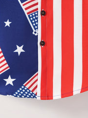 American Independence Flag Graphic Boys Top Shirt Summer Casual Short Sleeve