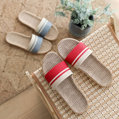 Men's Linen Open Toe Slippers Lightweight Indoor Outdoor