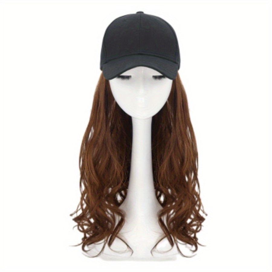 Baseball Cap With Hair Extensions Synthetic Wig Attached