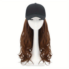 Baseball Cap With Hair Extensions Synthetic Wig Attached