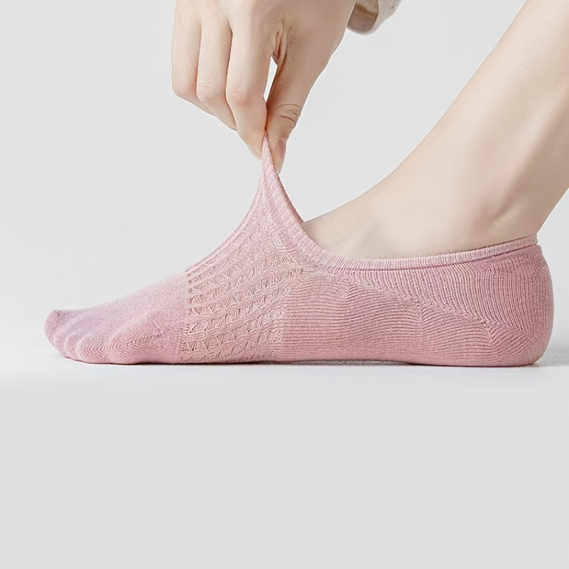 5 Pairs Women's Low Cut Ankle Socks Soft & Lightweight Solid Colors
