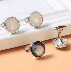 Crystal Inlaid Button Cufflinks Wedding Accessories