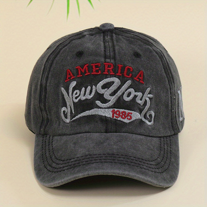 Vintage Distressed York Embroidery Baseball Cap