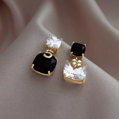 Zircon Asymmetric Earrings, Personalised Design