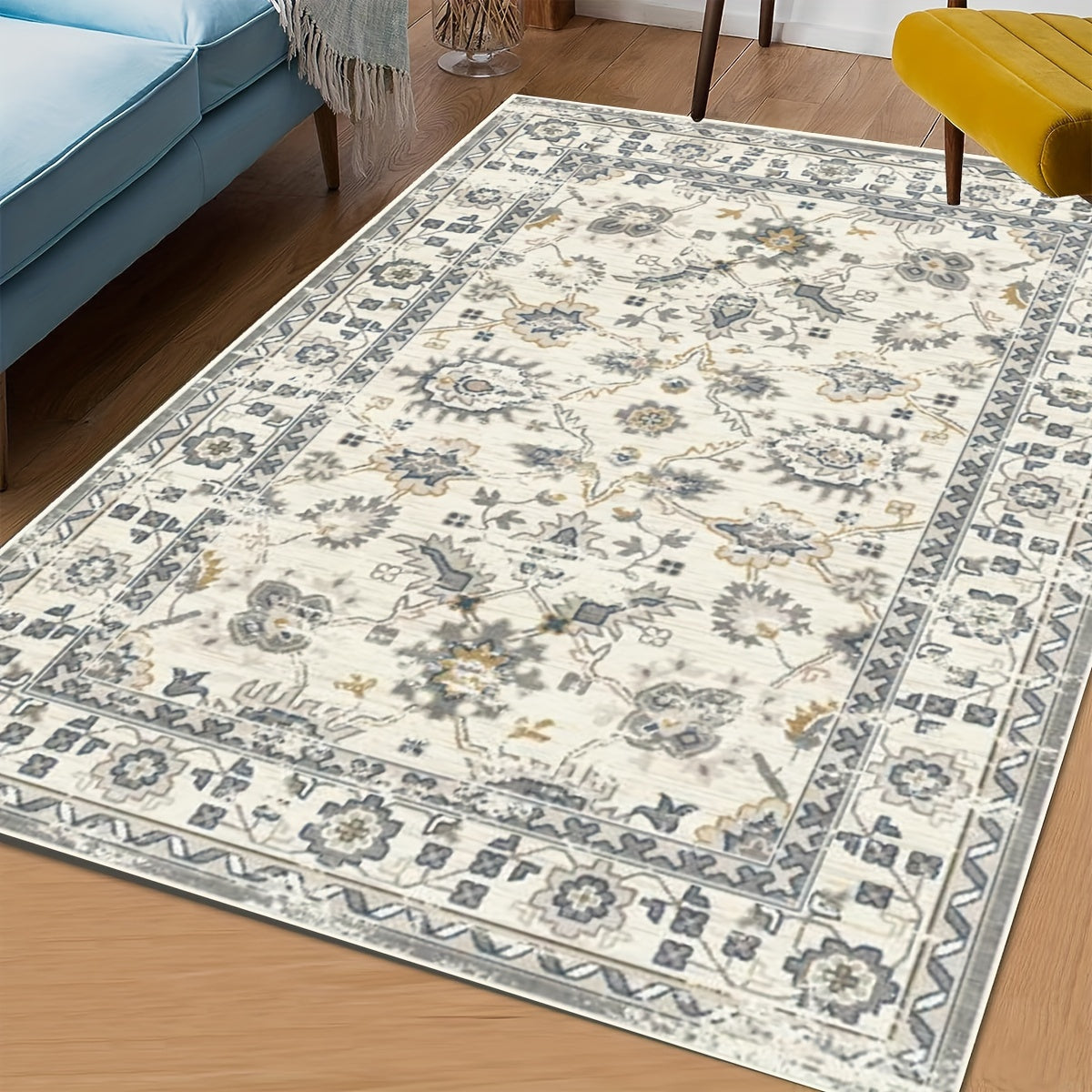 Vintage Persian Area Rug Boho Anti-Skid Soft Carpet