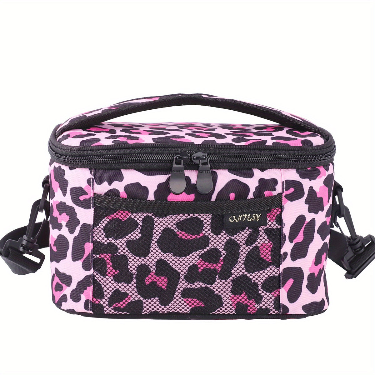 Leopard & Flower Print Women Lunch Bag Insulated Leakproof Cooler Box