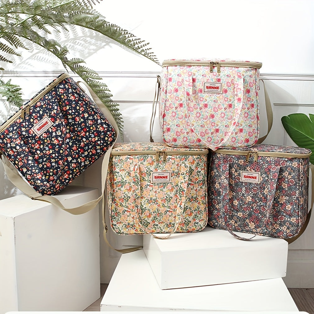 11L Floral Pattern Insulated Bag for Picnic Camping