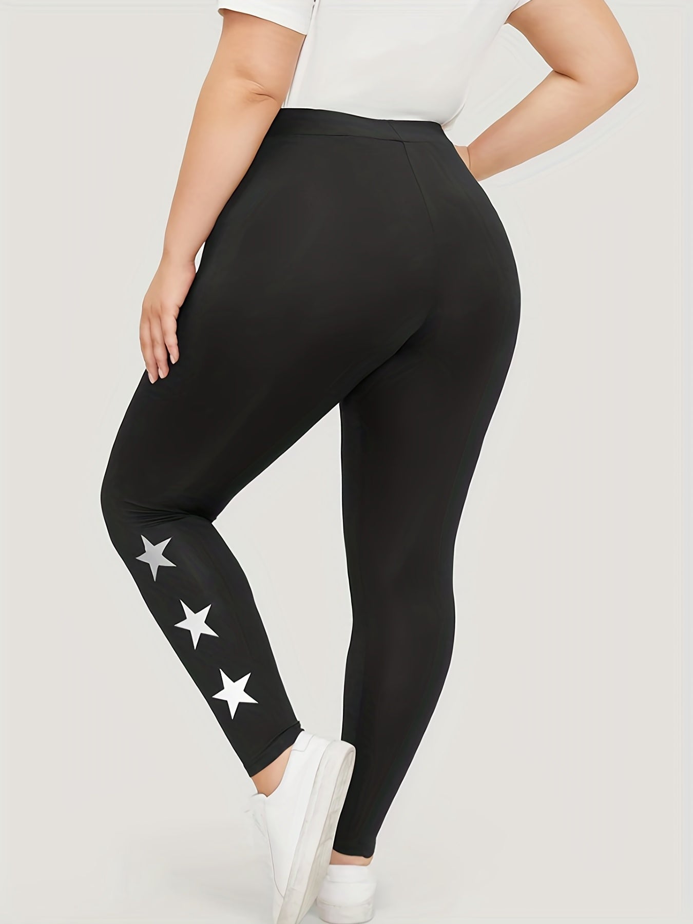  Star Print High Rise Skinny Leggings