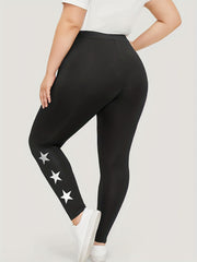  Star Print High Rise Skinny Leggings